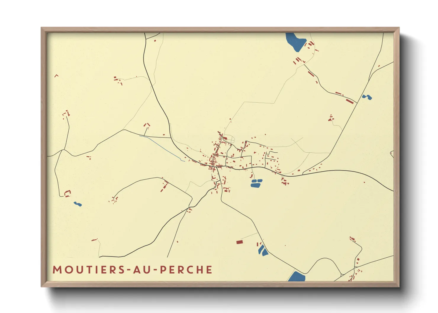 Une affiche de carte sur Moutiers-au-Perche