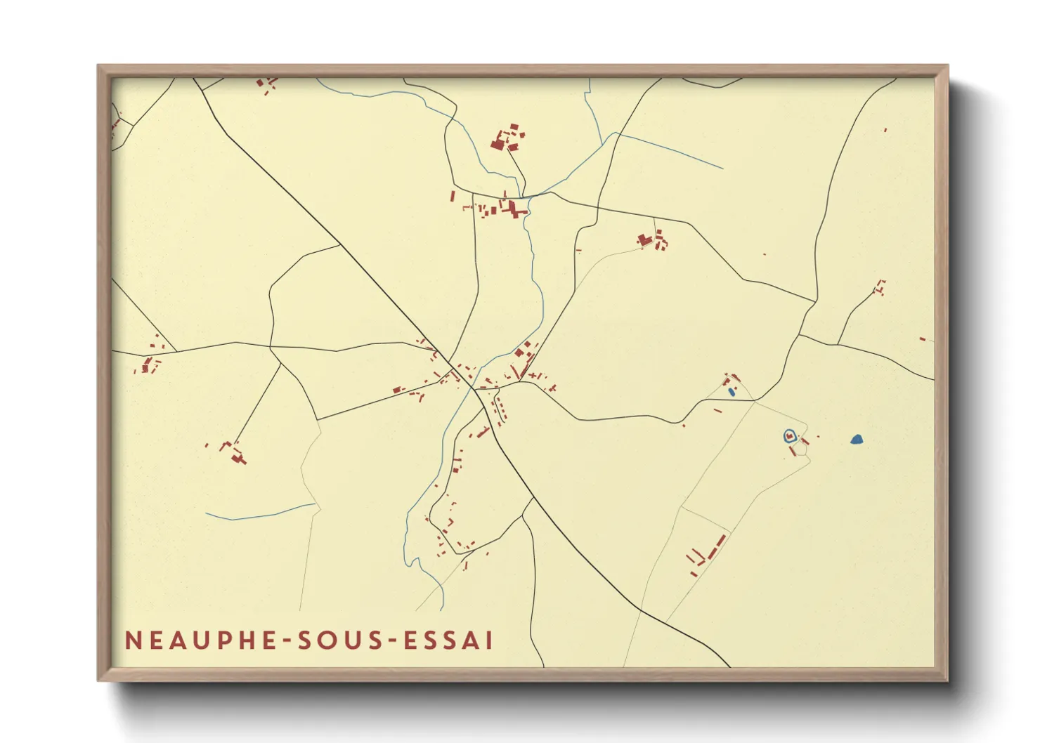 Une affiche de carte sur Neauphe-sous-Essai