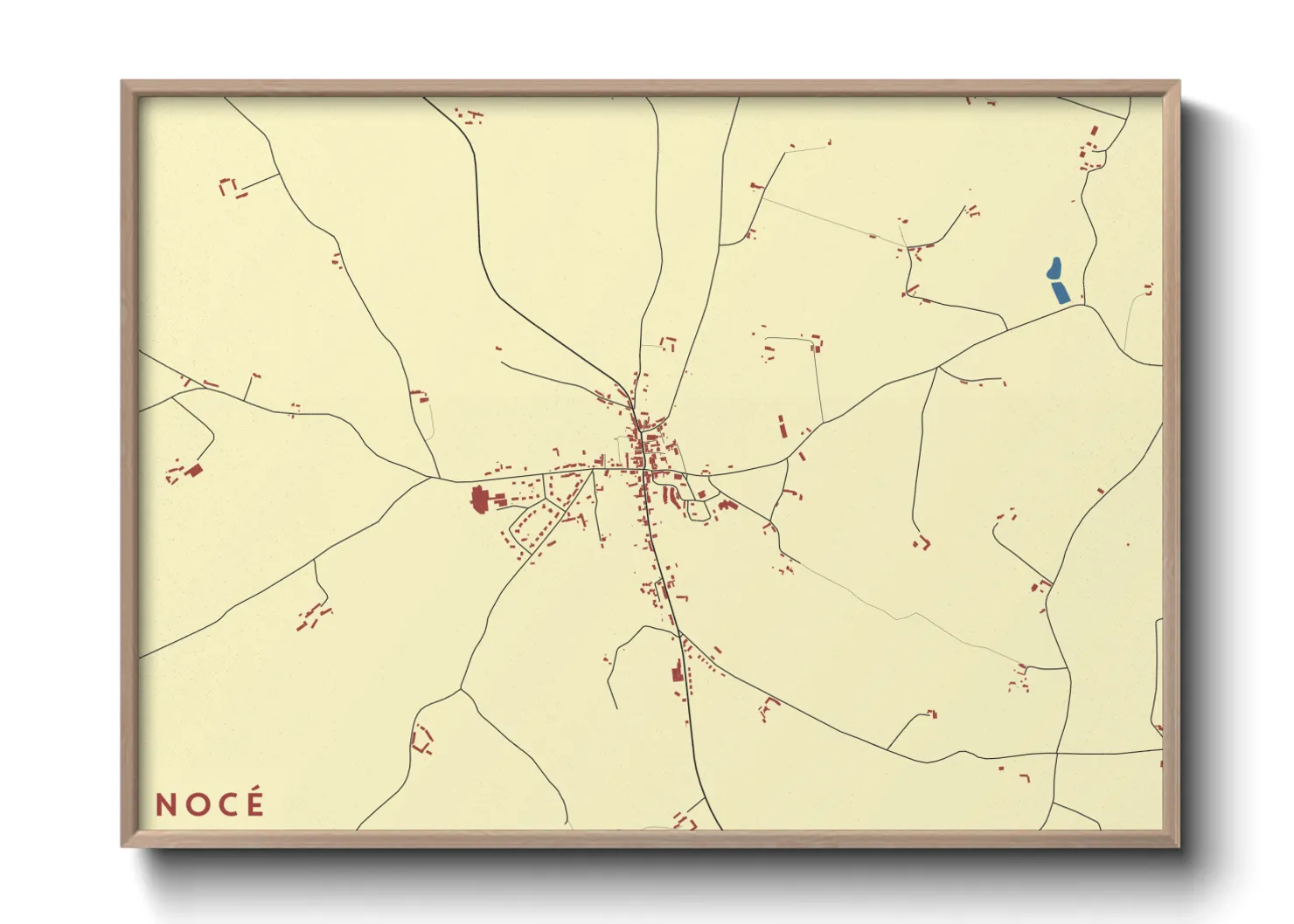 Une affiche de carte sur Nocé