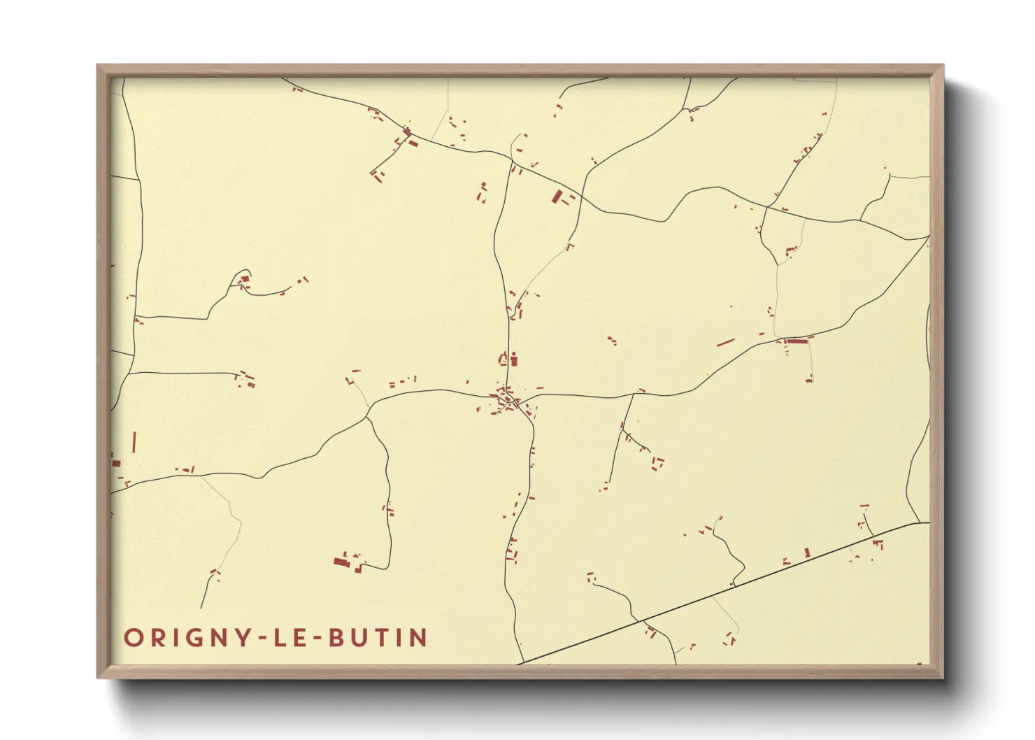 Une affiche de carte sur Origny-le-Butin