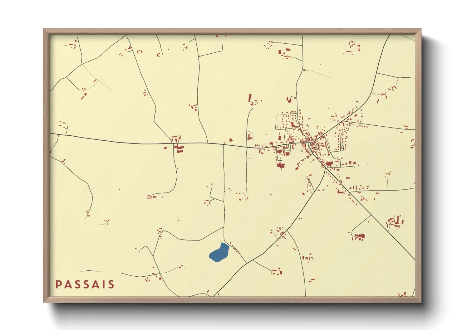 Une affiche de carte sur Passais