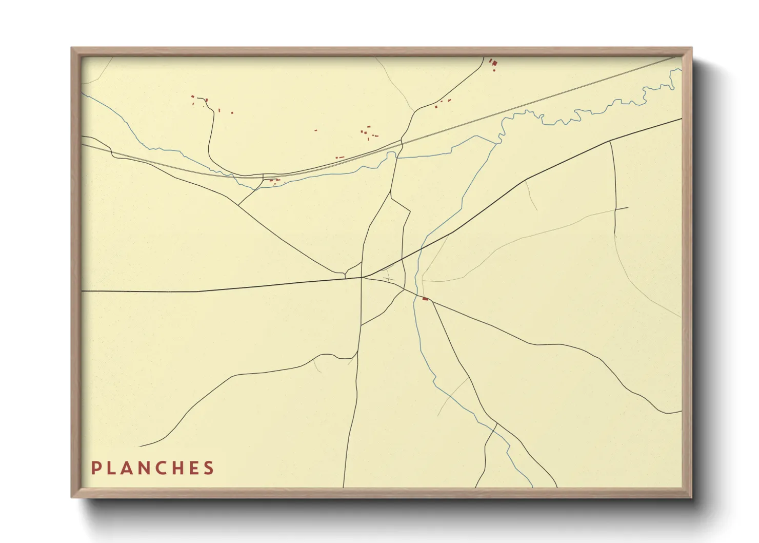 Une affiche de carte sur Planches