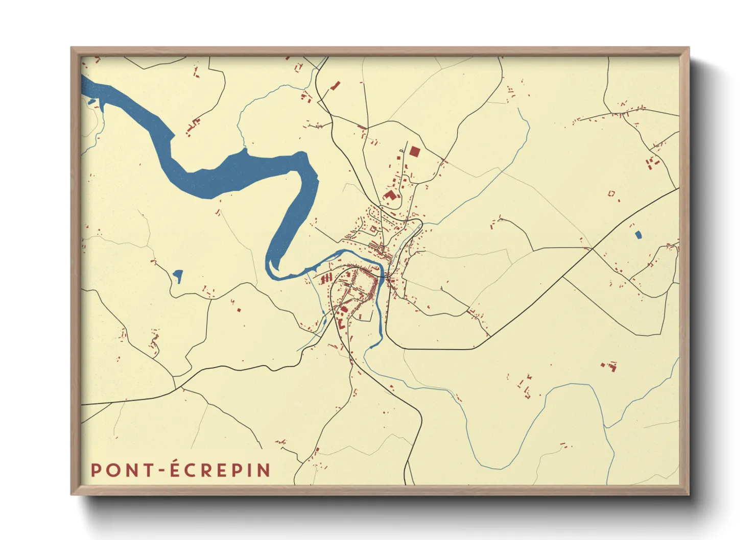 Une affiche de carte sur Pont-Écrepin