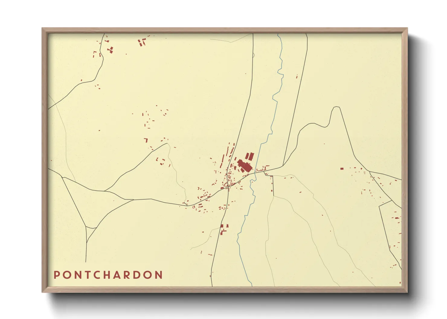 Une affiche de carte sur Pontchardon