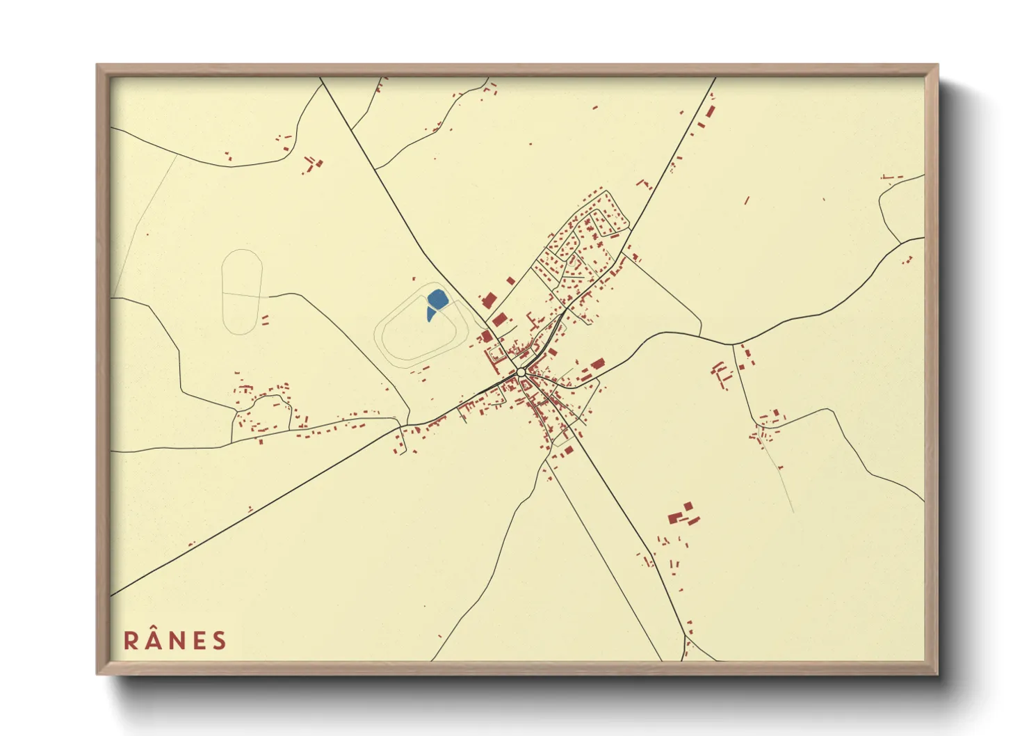 Une affiche de carte sur Rânes