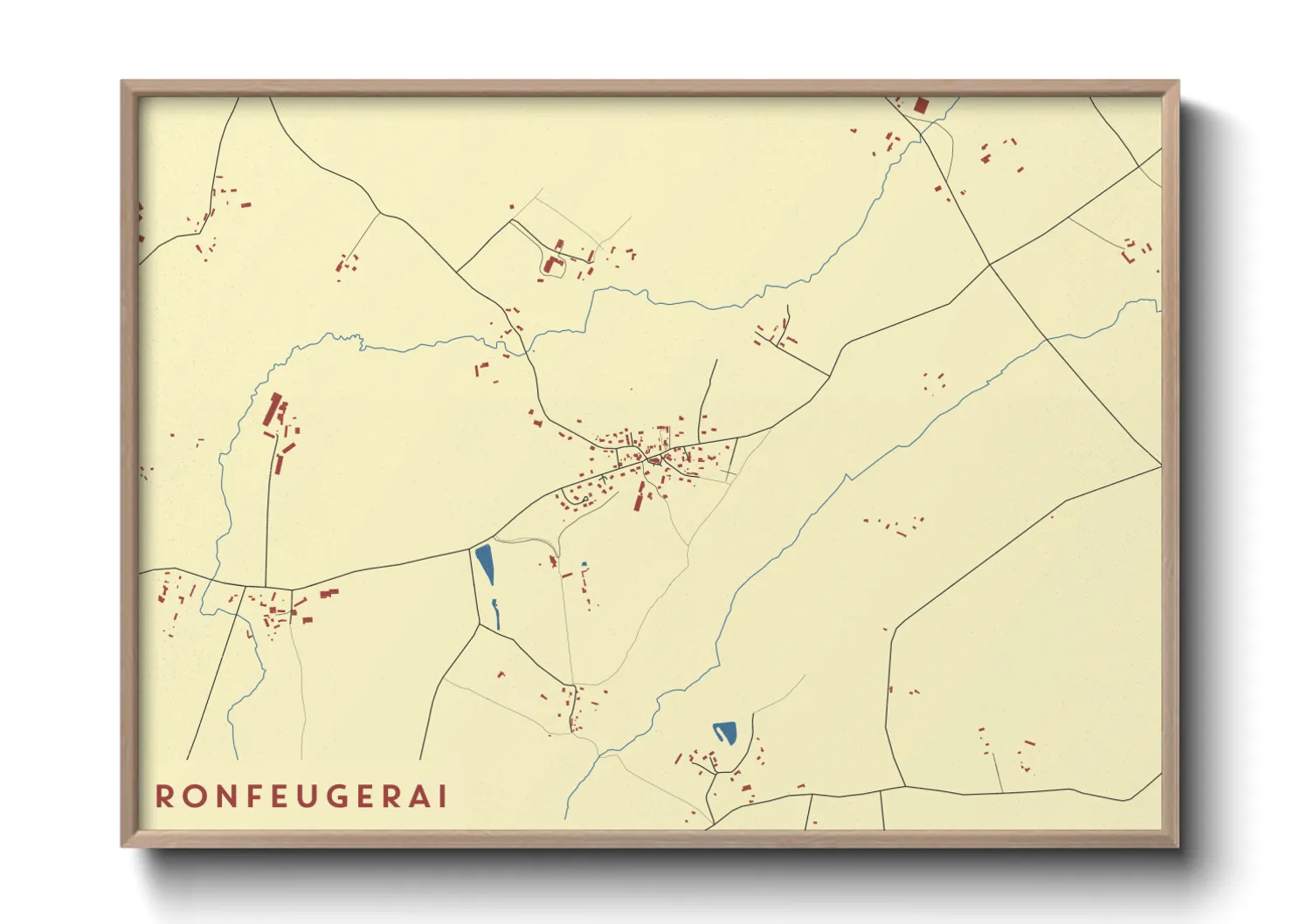 Une affiche de carte sur Ronfeugerai