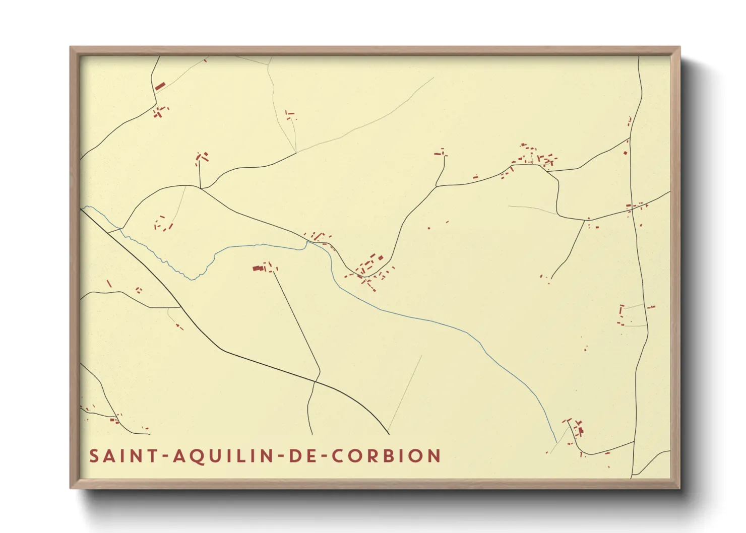 Une affiche de carte sur Saint-Aquilin-de-Corbion