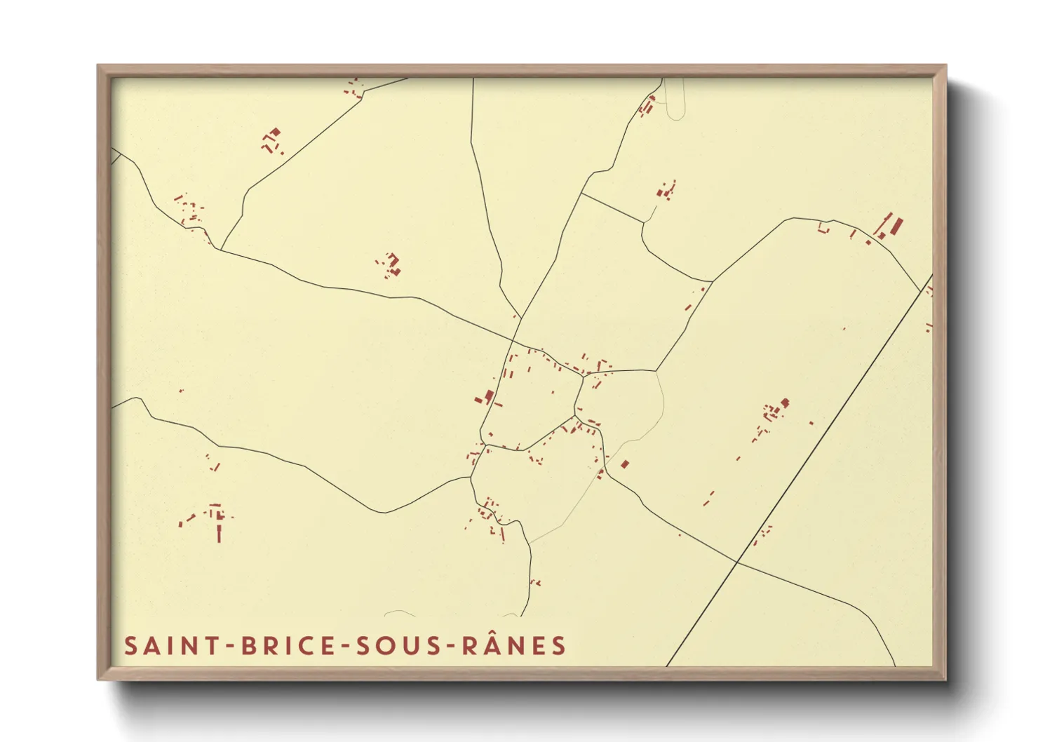 Une affiche de carte sur Saint-Brice-sous-Rânes