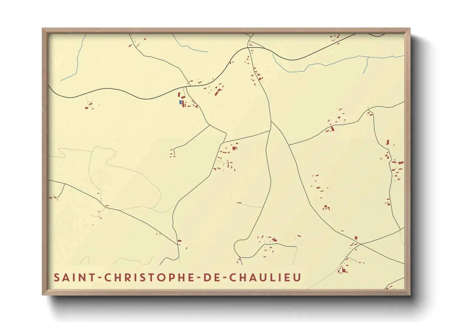 Une affiche de carte sur Saint-Christophe-de-Chaulieu