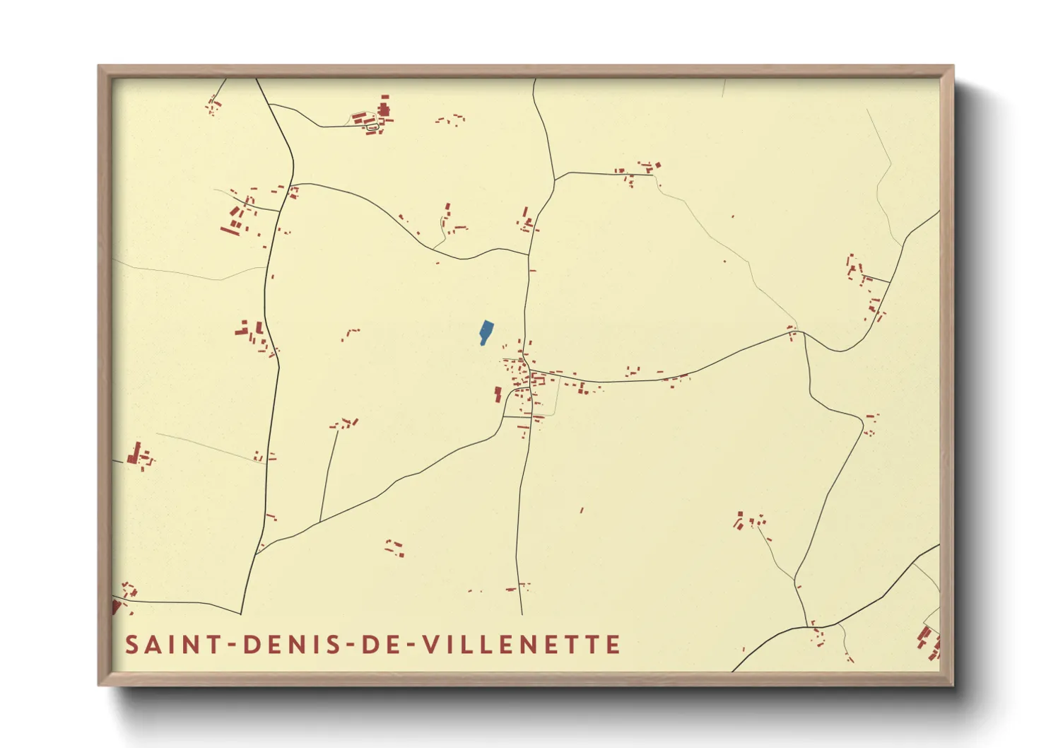 Une affiche de carte sur Saint-Denis-de-Villenette