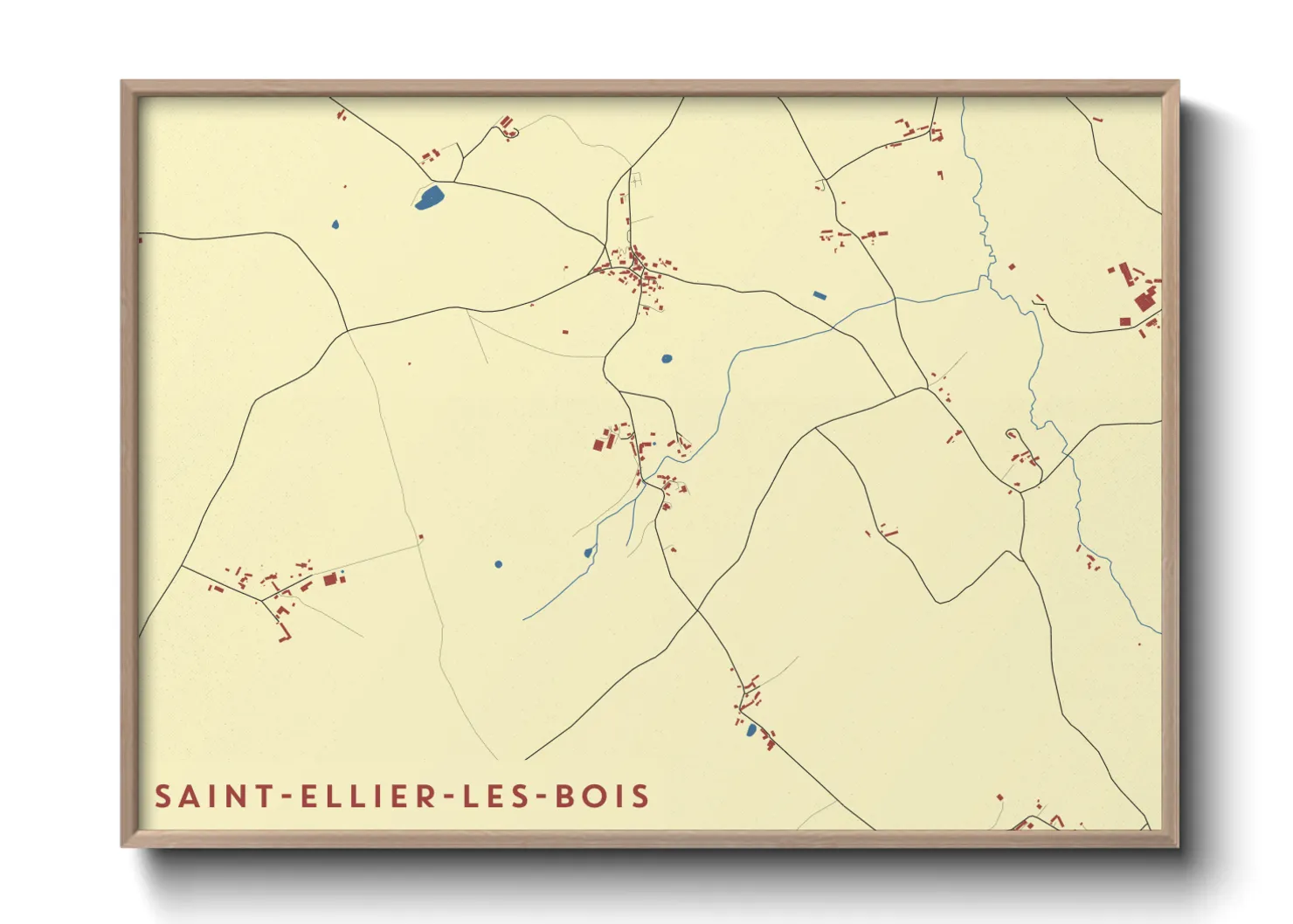 Une affiche de carte sur Saint-Ellier-les-Bois
