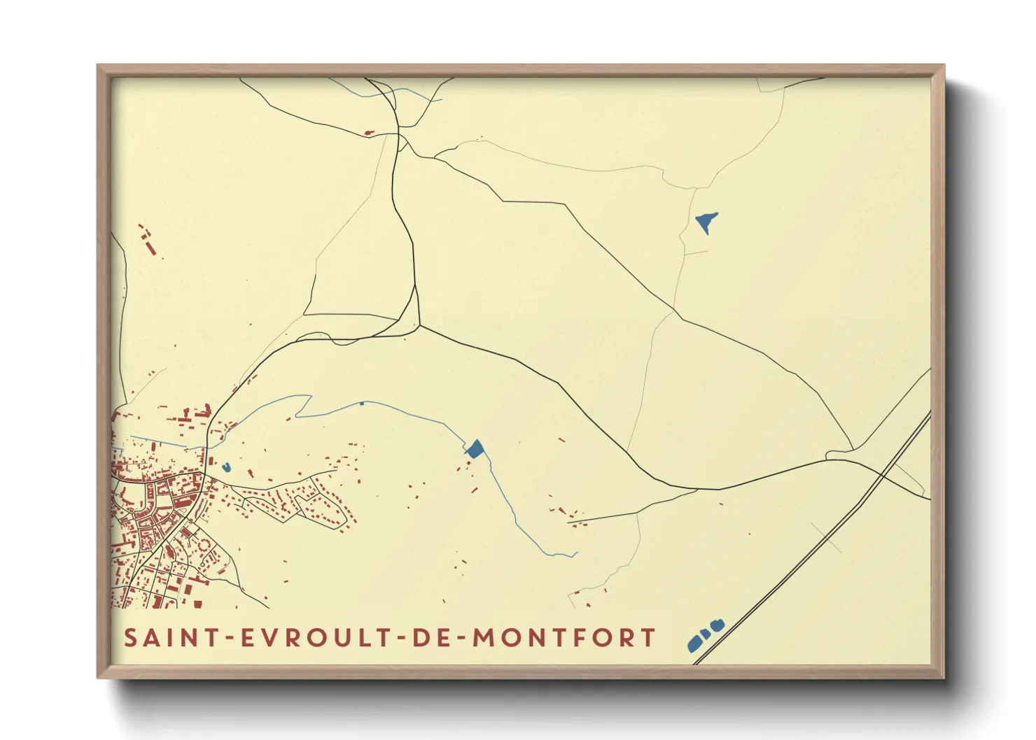 Une affiche de carte sur Saint-Evroult-de-Montfort