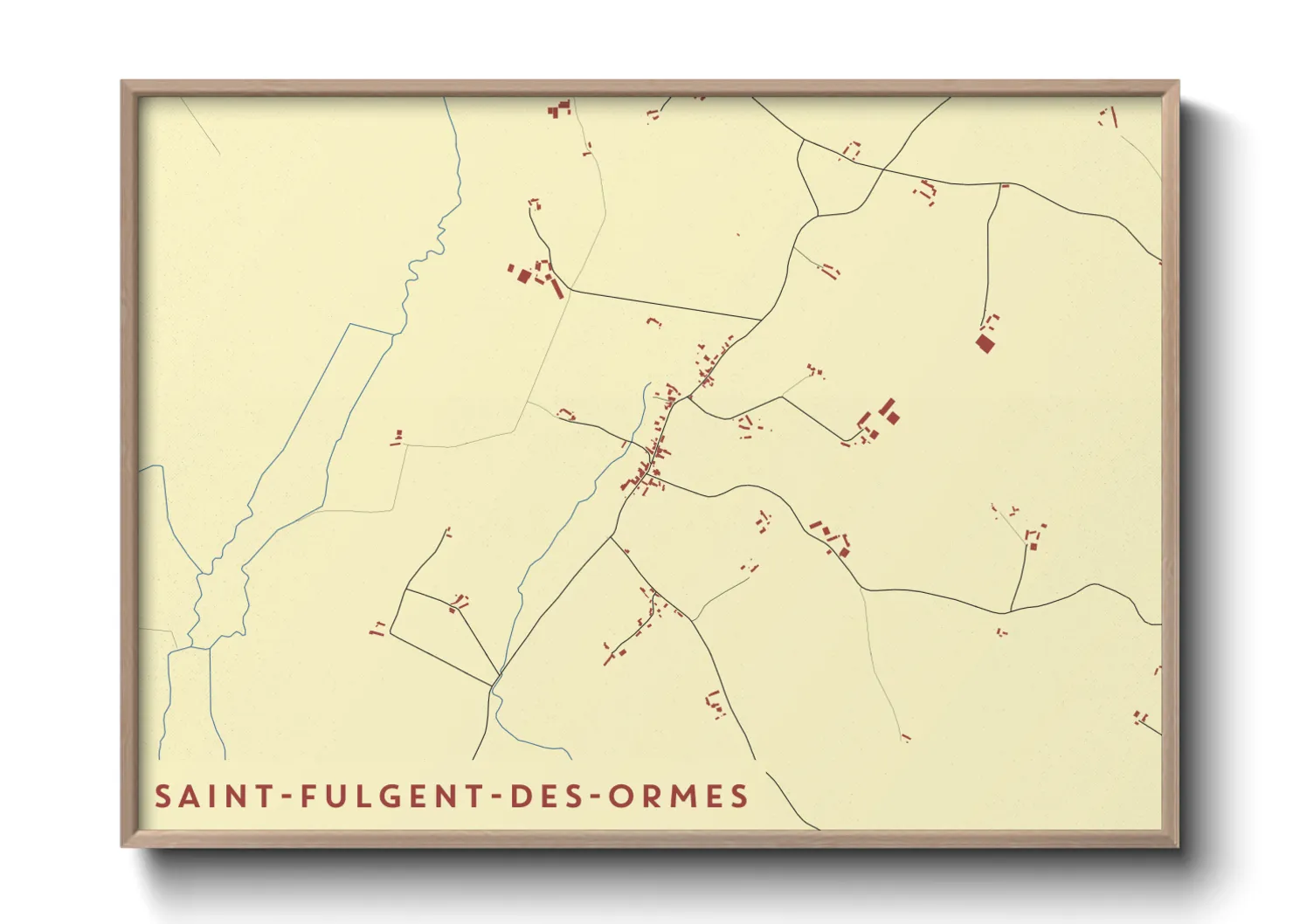 Une affiche de carte sur Saint-Fulgent-des-Ormes