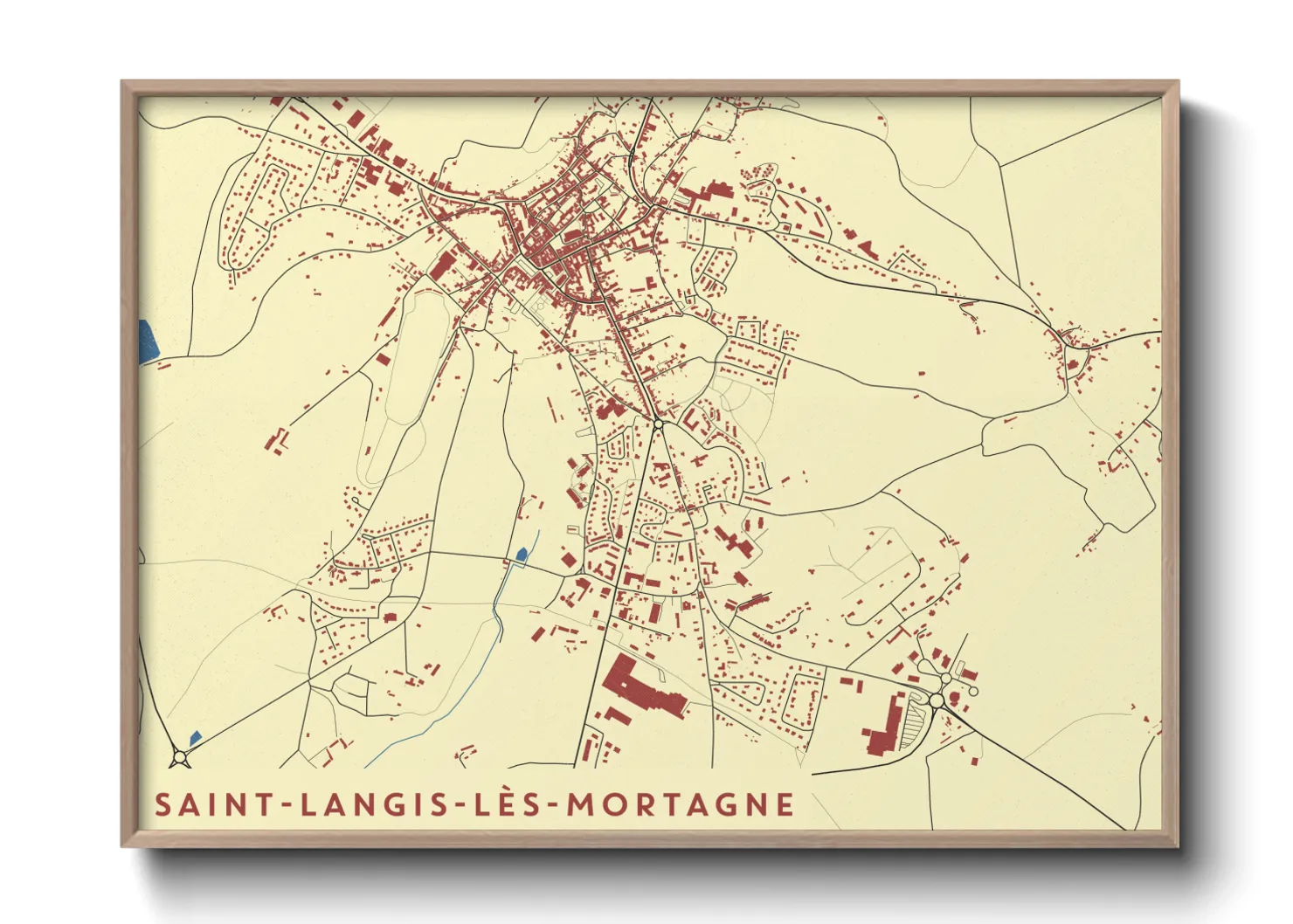 Une affiche de carte sur Saint-Langis-lès-Mortagne