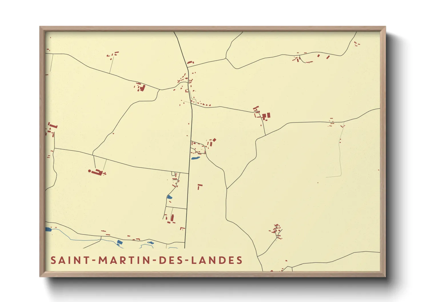Une affiche de carte sur Saint-Martin-des-Landes