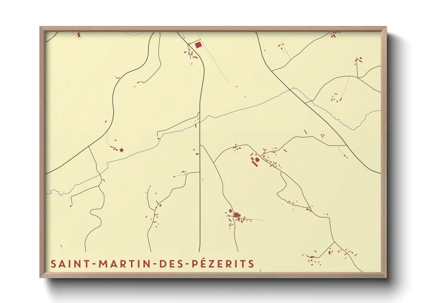 Une affiche de carte sur Saint-Martin-des-Pézerits