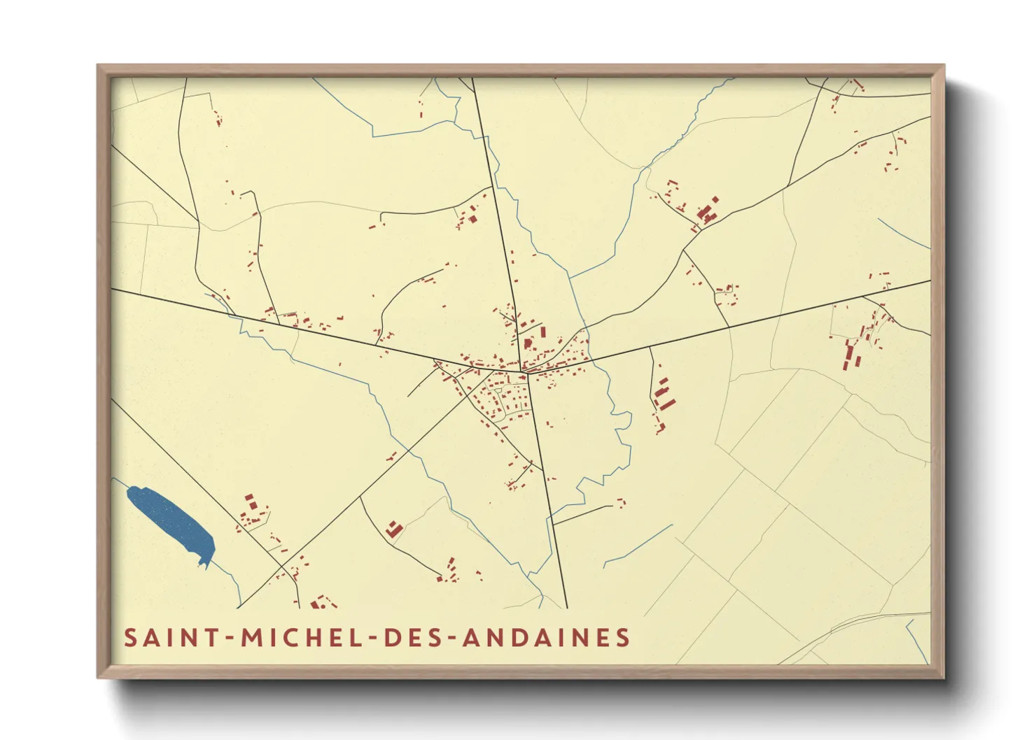 Une affiche de carte sur Saint-Michel-des-Andaines