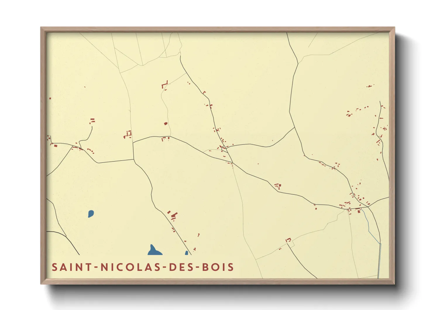 Une affiche de carte sur Saint-Nicolas-des-Bois