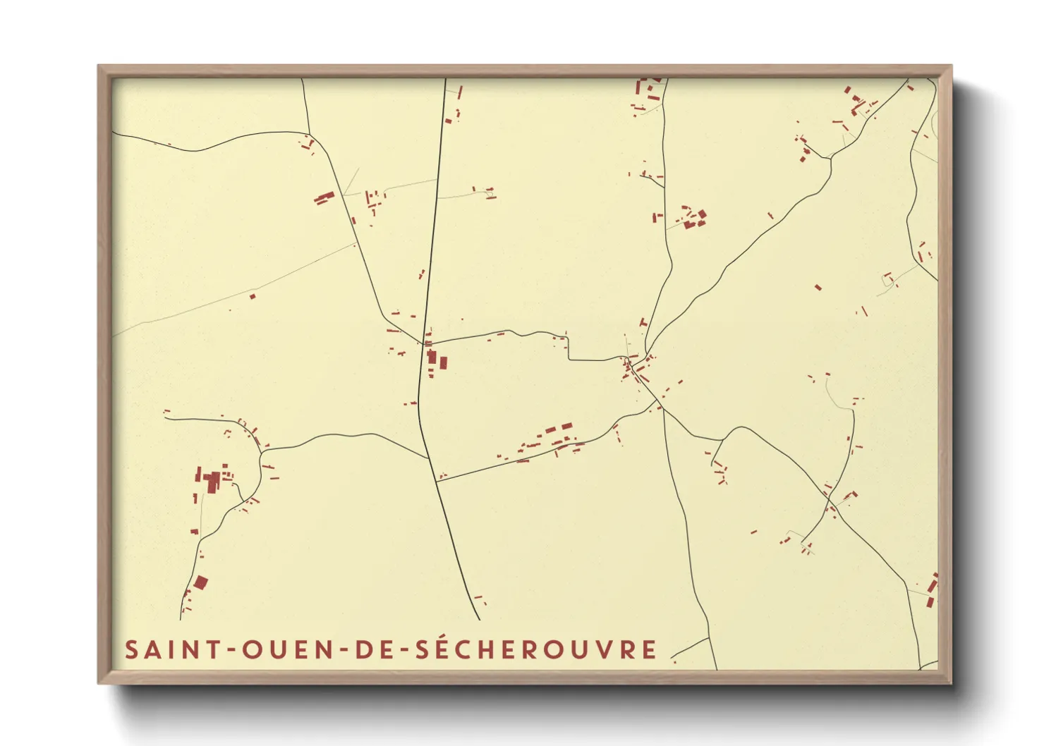 Une affiche de carte sur Saint-Ouen-de-Sécherouvre