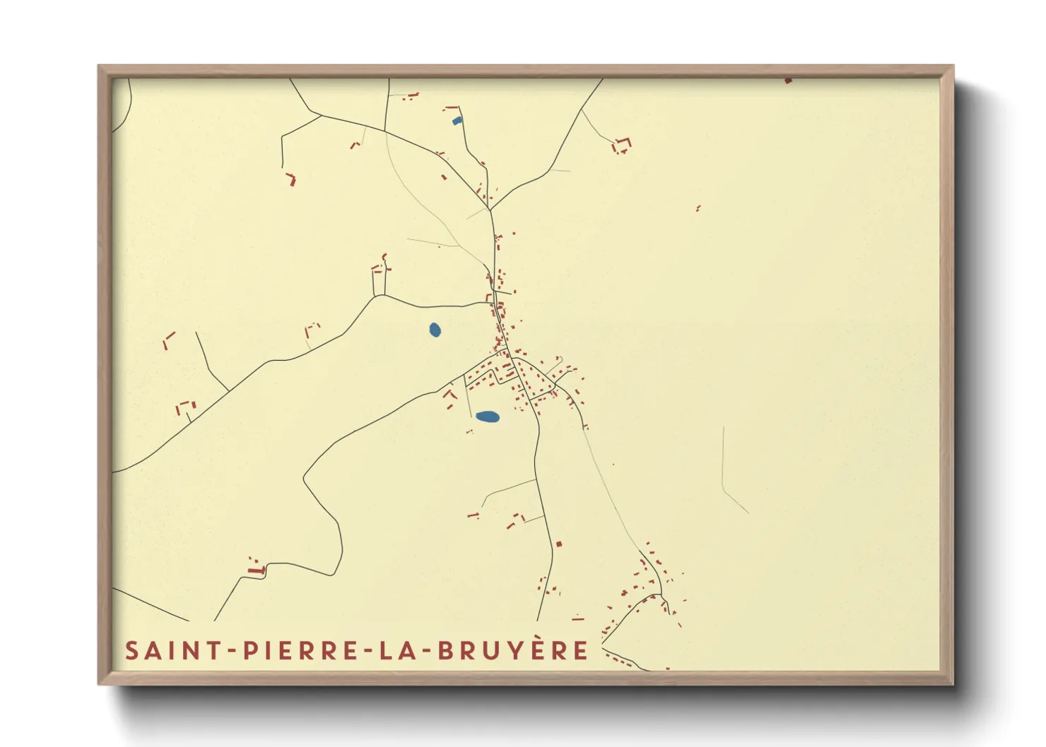 Une affiche de carte sur Saint-Pierre-la-Bruyère