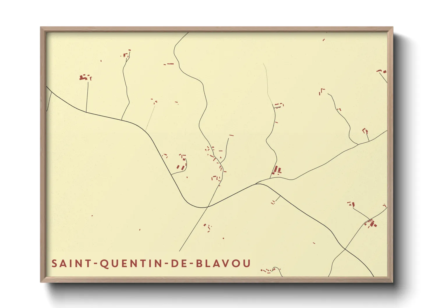Une affiche de carte sur Saint-Quentin-de-Blavou