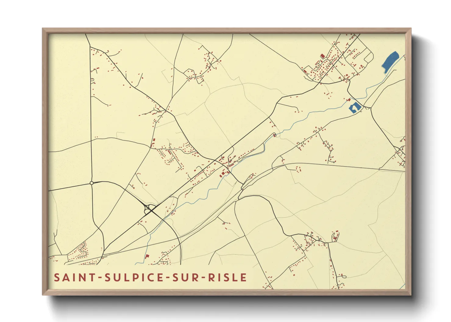 Une affiche de carte sur Saint-Sulpice-sur-Risle