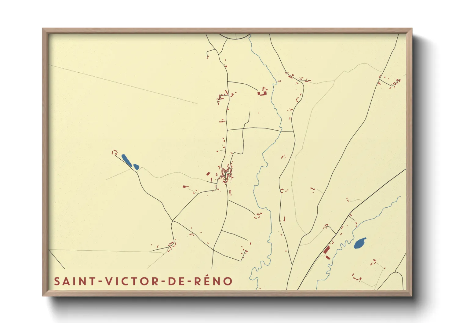 Une affiche de carte sur Saint-Victor-de-Réno