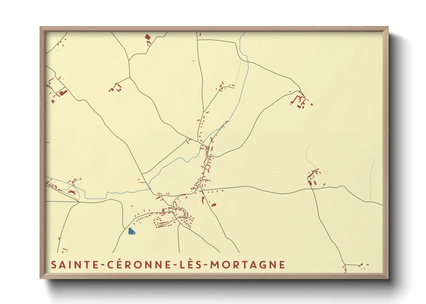 Une affiche de carte sur Sainte-Céronne-lès-Mortagne