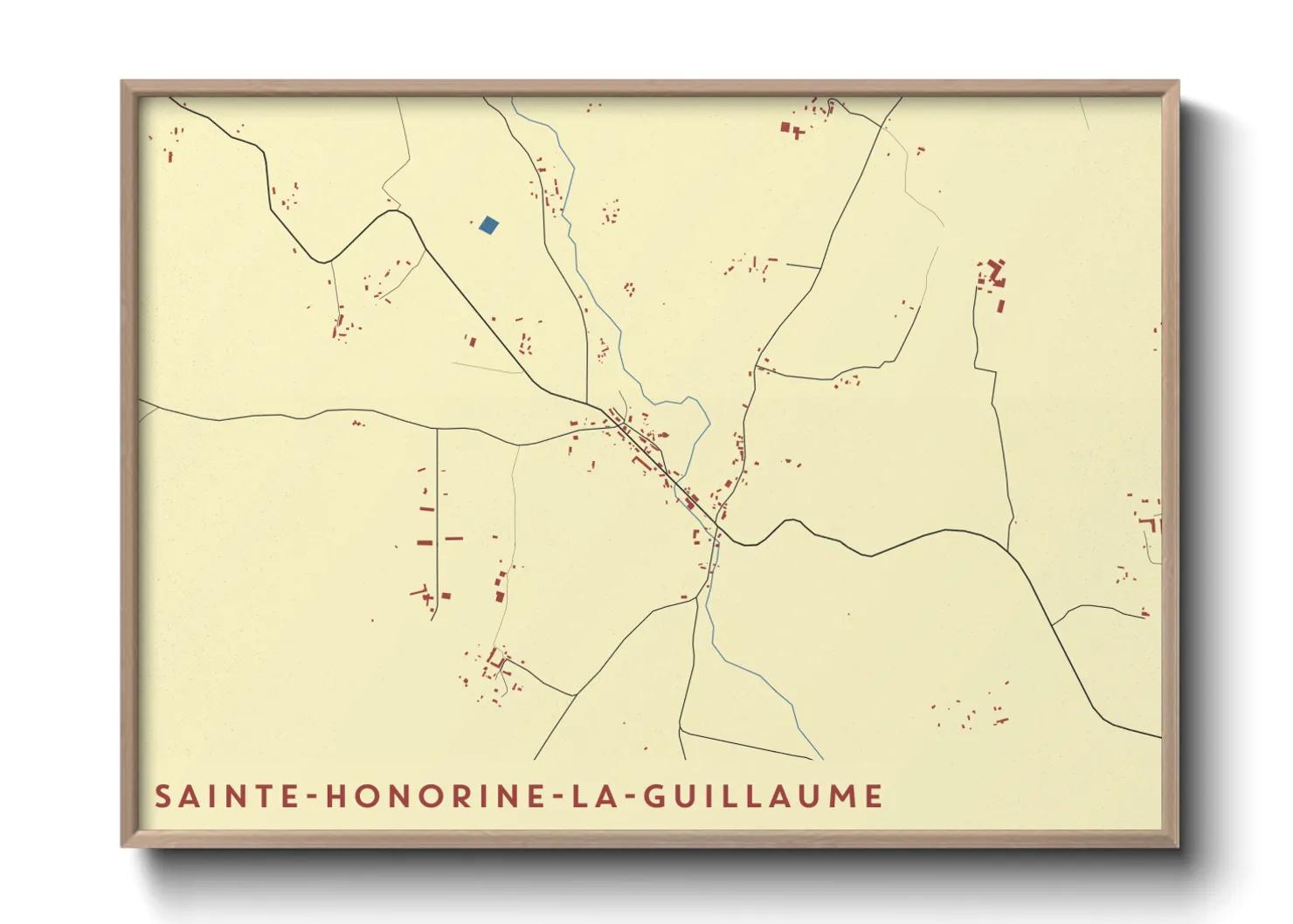 Une affiche de carte sur Sainte-Honorine-la-Guillaume