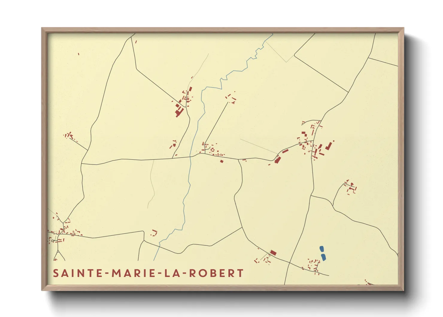 Une affiche de carte sur Sainte-Marie-la-Robert