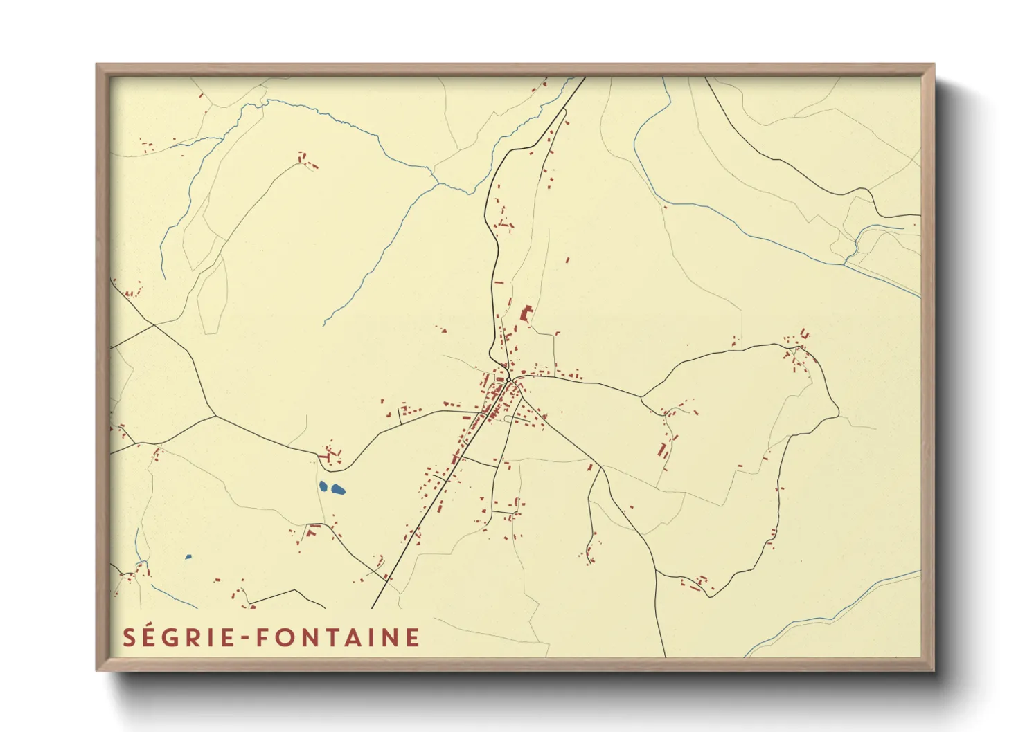 Une affiche de carte sur Ségrie-Fontaine