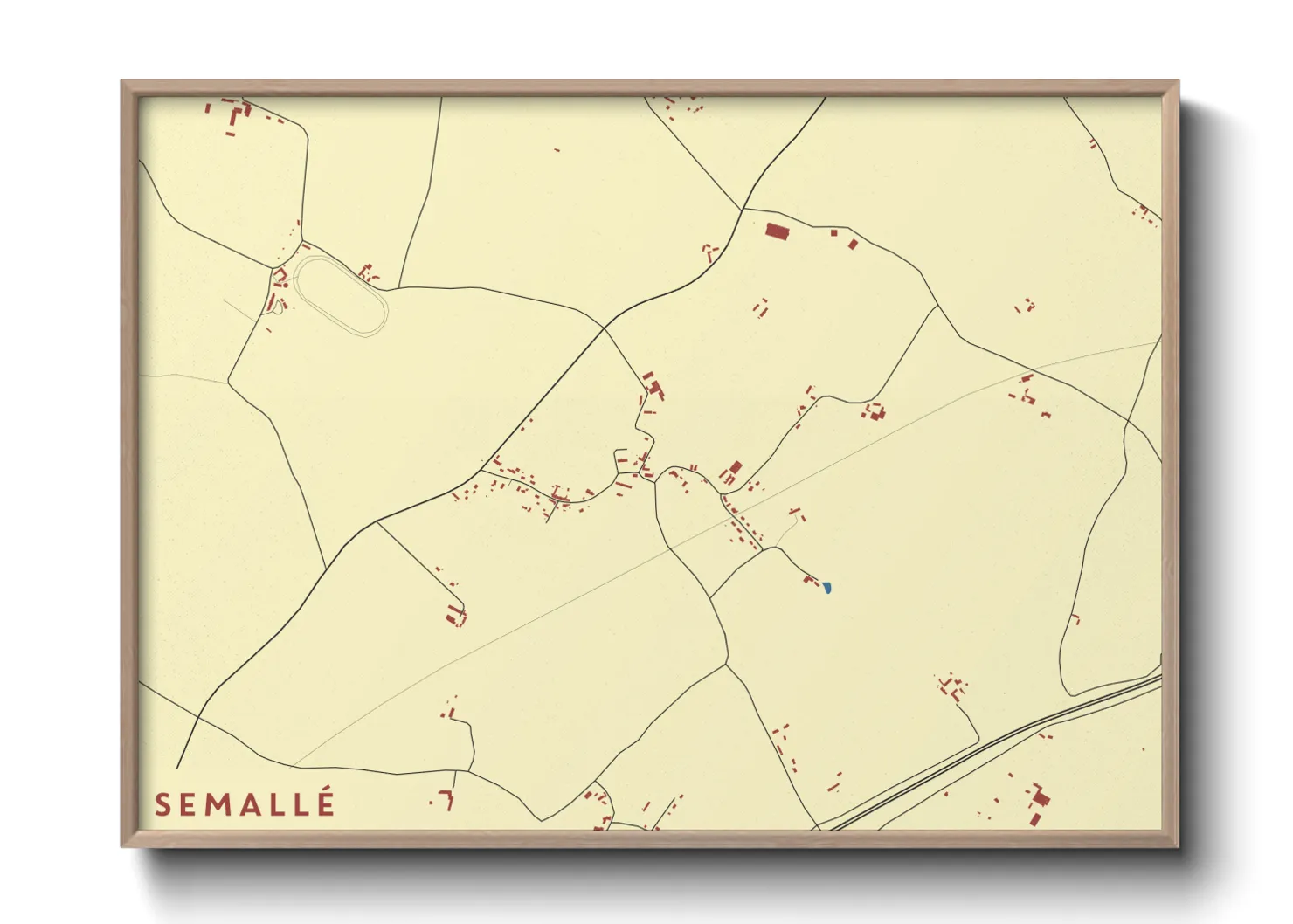 Une affiche de carte sur Semallé