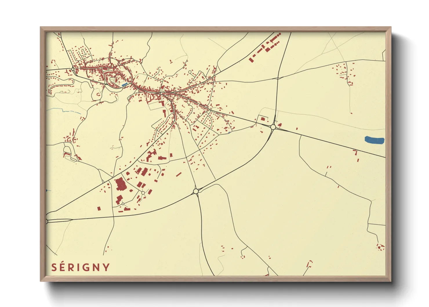 Une affiche de carte sur Sérigny