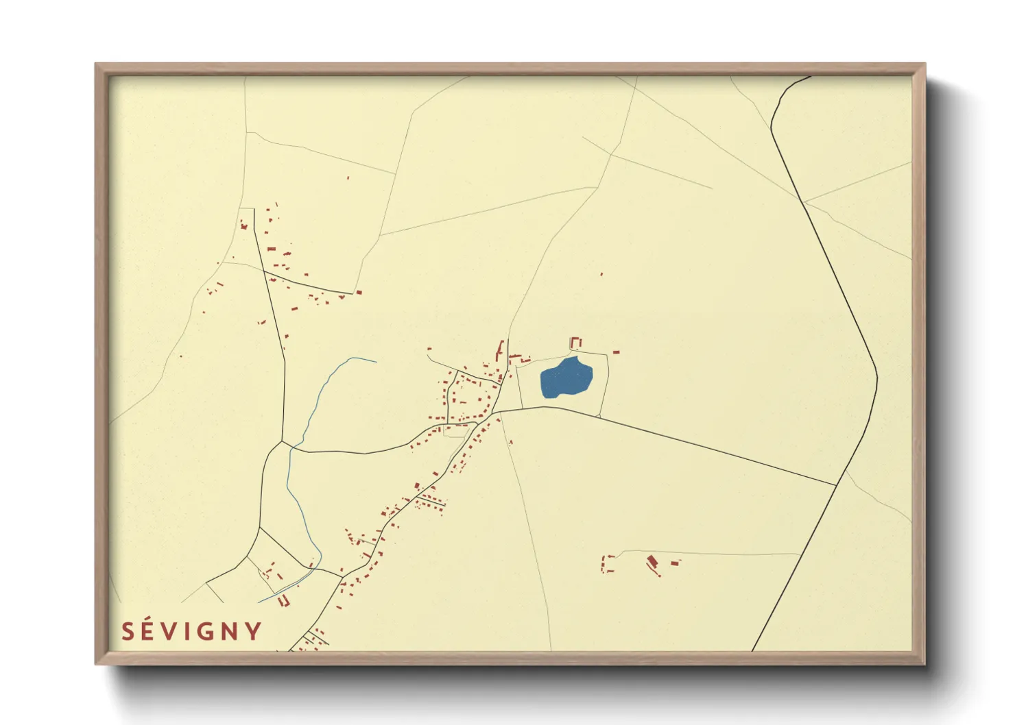 Une affiche de carte sur Sévigny