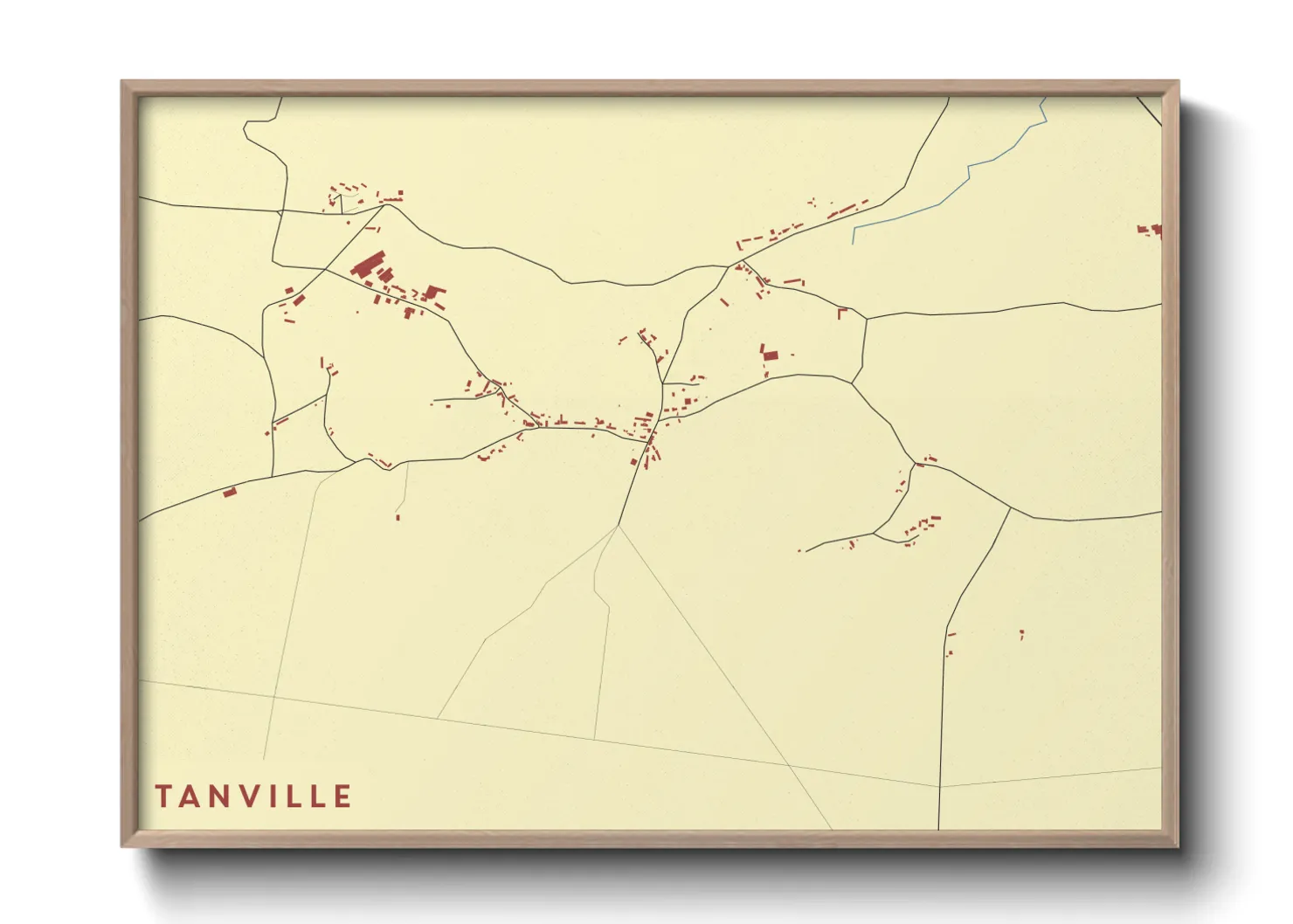 Une affiche de carte sur Tanville