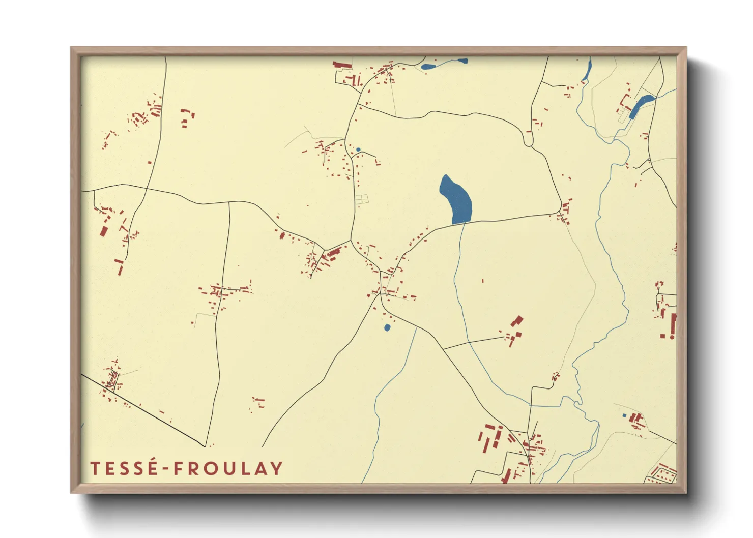 Une affiche de carte sur Tessé-Froulay