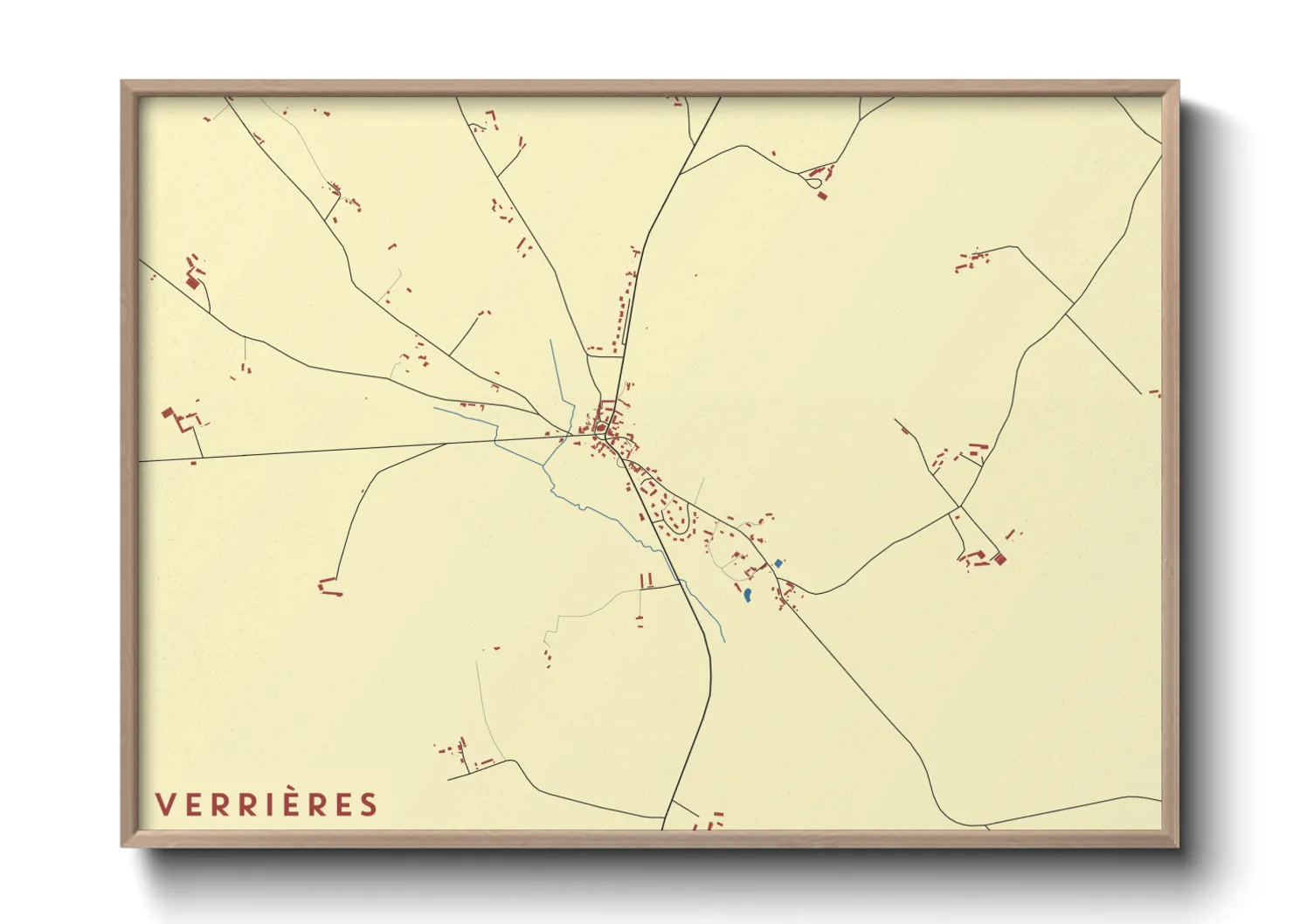 Une affiche de carte sur Verrières