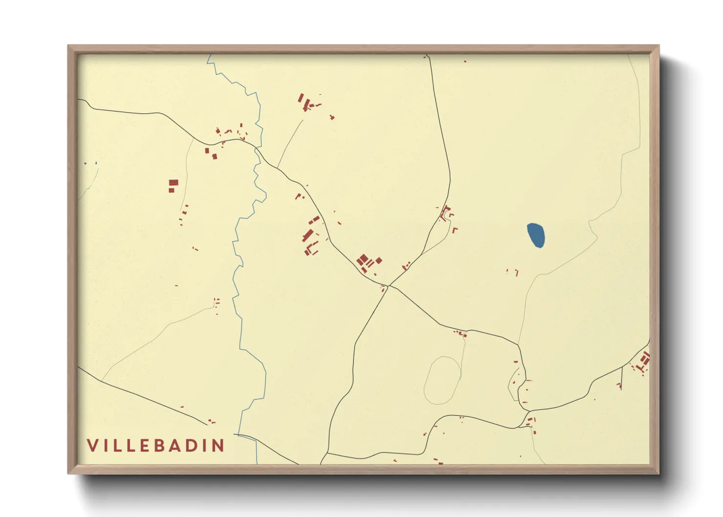 Une affiche de carte sur Villebadin
