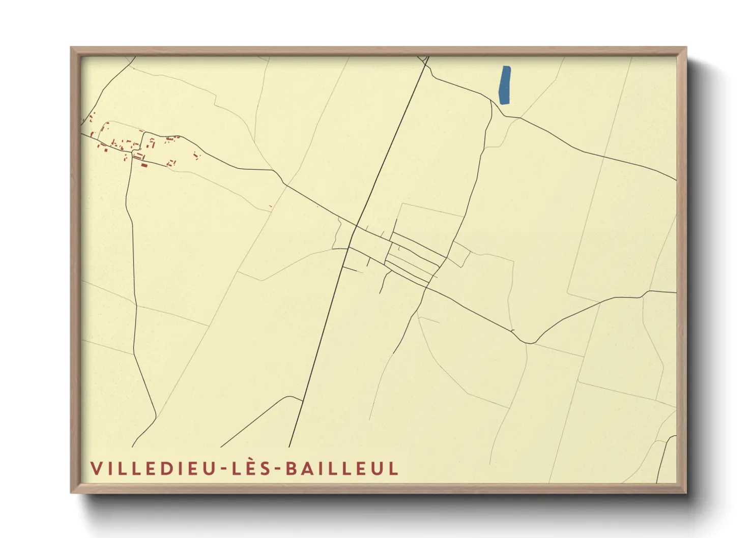 Une affiche de carte sur Villedieu-lès-Bailleul