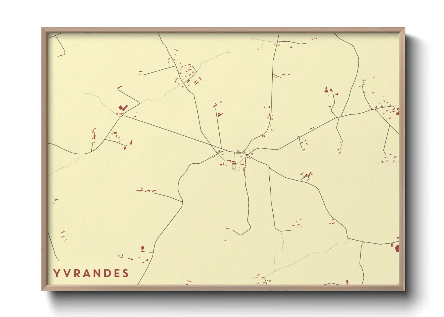Une affiche de carte sur Yvrandes