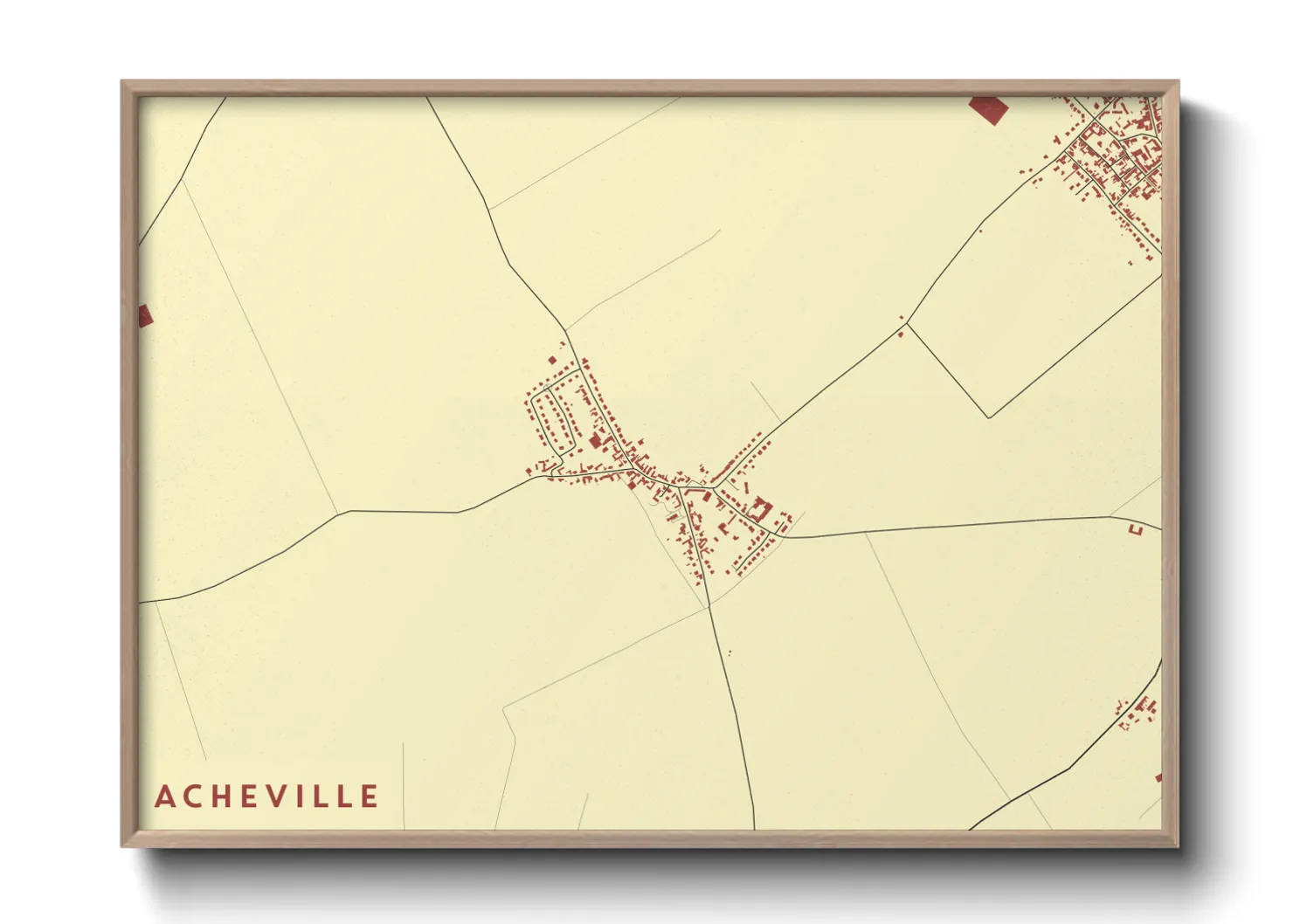 Une affiche de carte sur Acheville