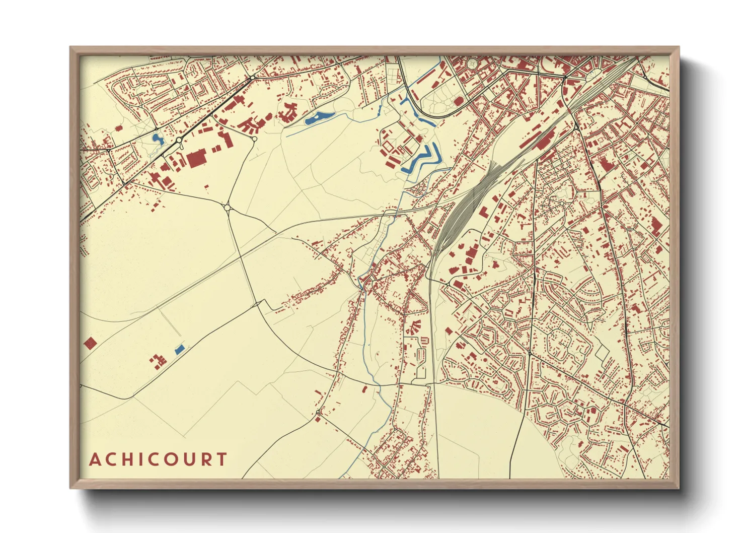 Une affiche de carte sur Achicourt