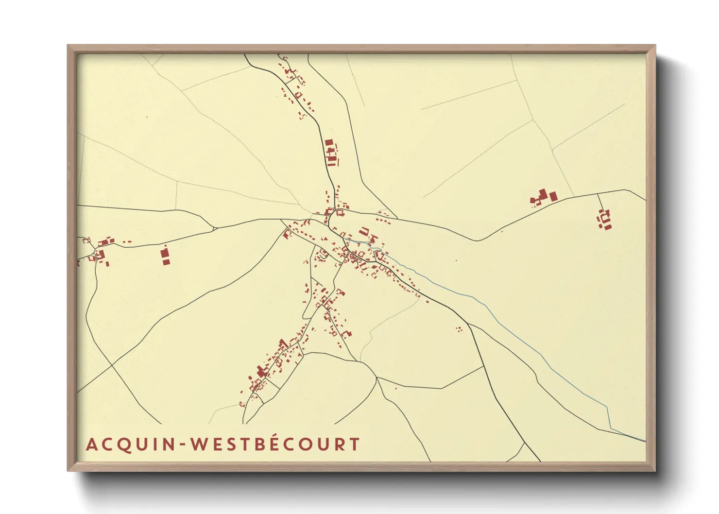 Une affiche de carte sur Acquin-Westbécourt