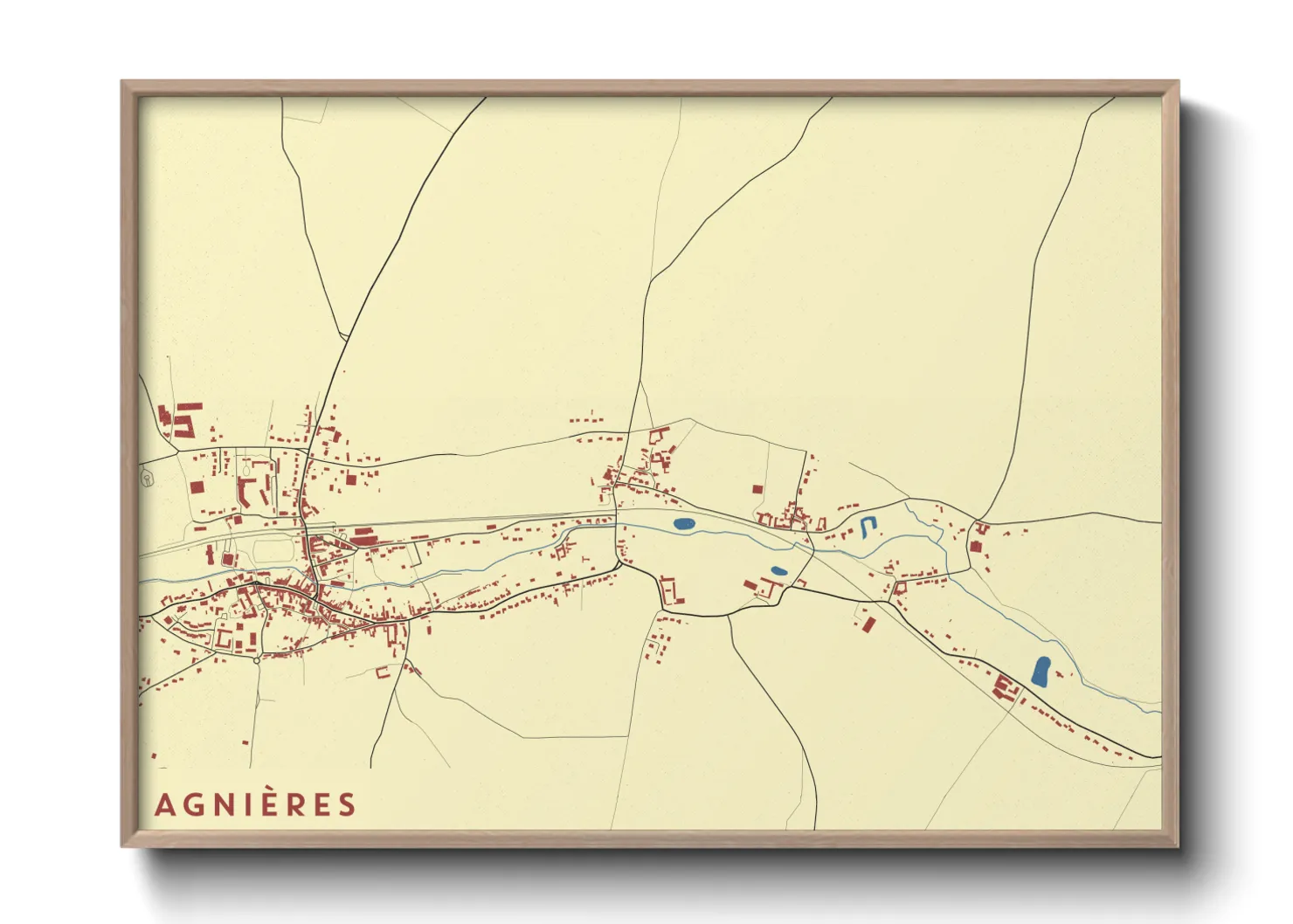 Une affiche de carte sur Agnières