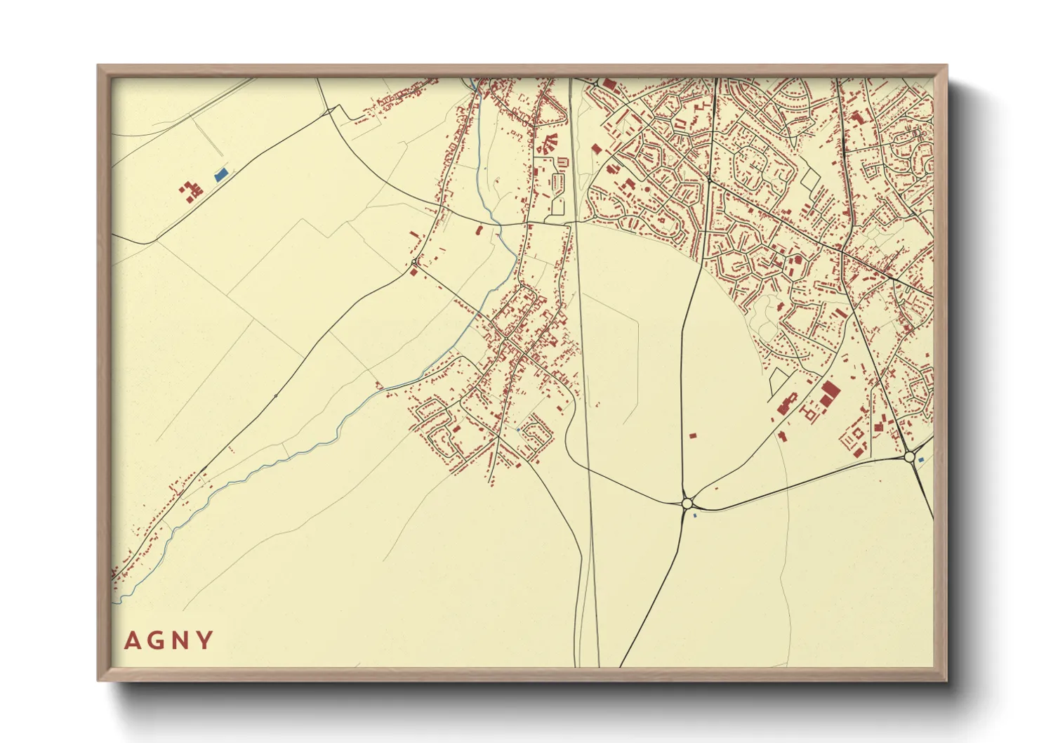 Une affiche de carte sur Agny