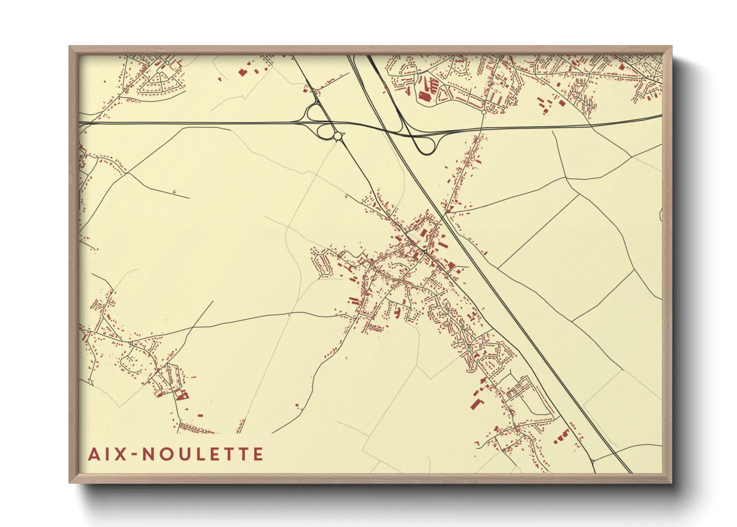 Une affiche de carte sur Aix-Noulette