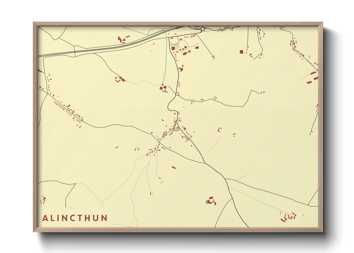 Une affiche de carte sur Alincthun