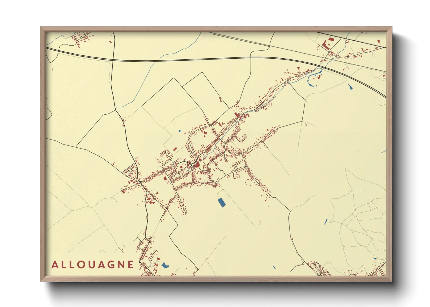 Une affiche de carte sur Allouagne