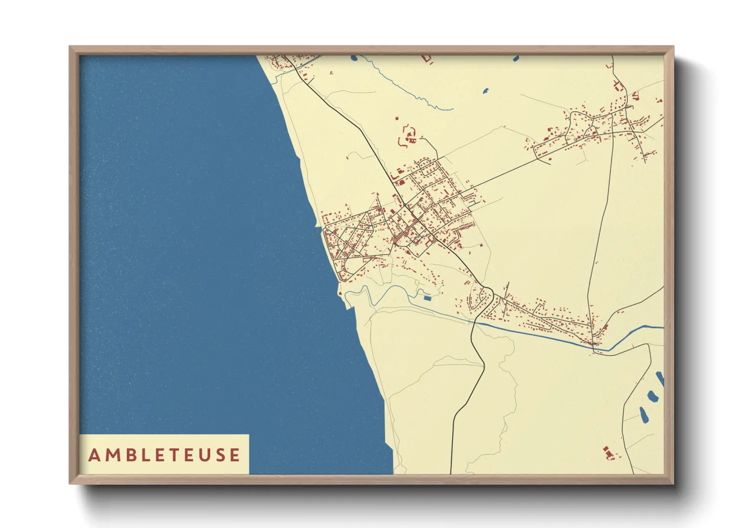 Une affiche de carte sur Ambleteuse
