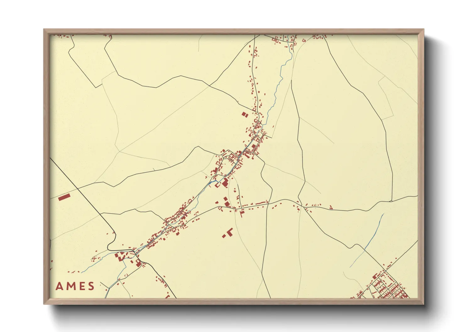 Une affiche de carte sur Ames